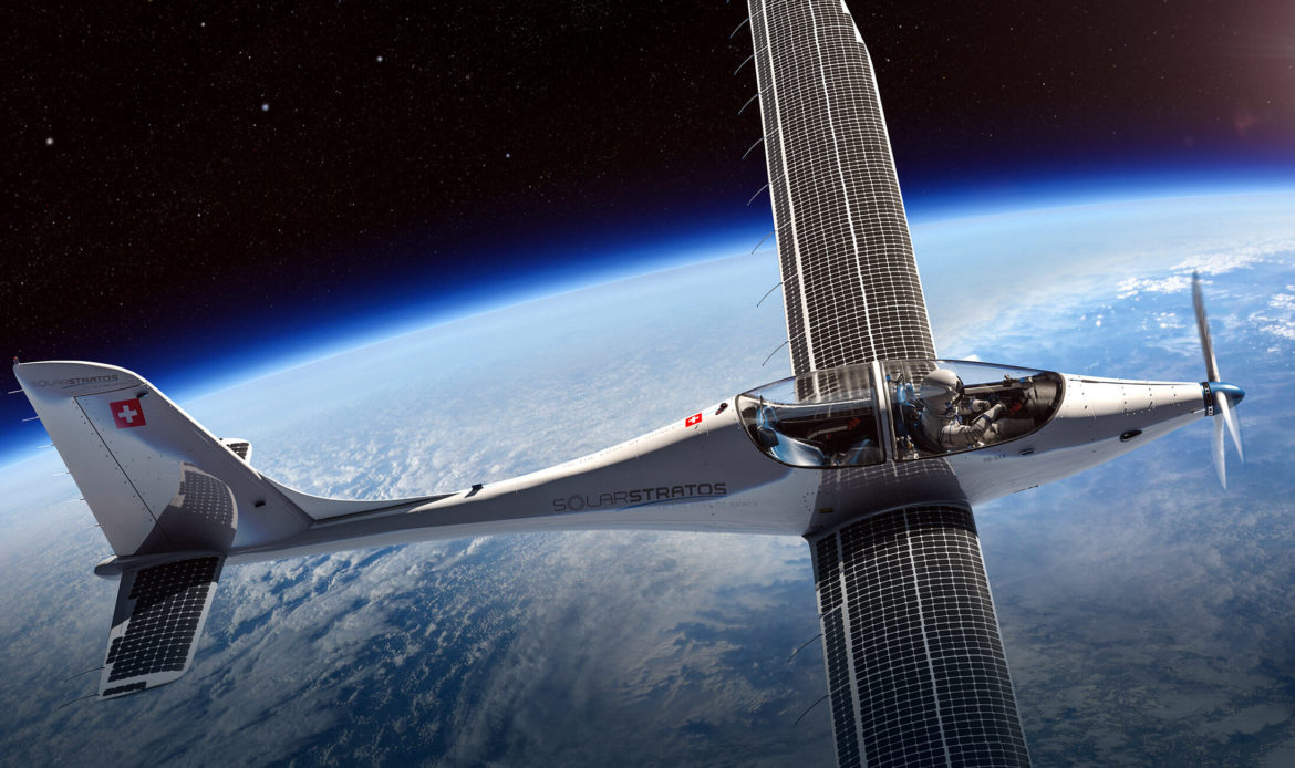 imagem do Solar Stratos, avião movido a energia solar